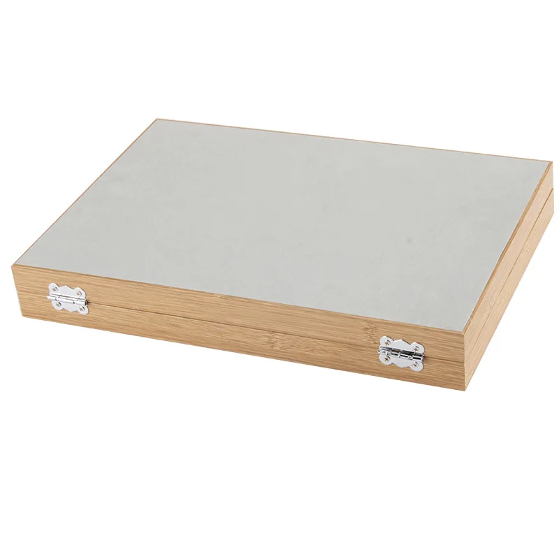 18 Grids Wooden Pendant Case Necklace Storage Jewelry Organizer Tray Holder Box Showcase with Windowed Glass Cover For Drawer