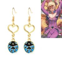 jojo giorno same earrings anime souvenir earrings cos ear hook creative alloy earrings a pair of popular fashion simple gifts