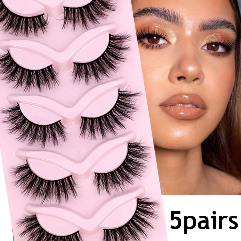 

Lash Extension Wispy Long Natural Fluffy Daily Eye Makeup 3D False Eyelashes 5 Pairs Beauty Big Eyes Fairy 3D Natural Lashes