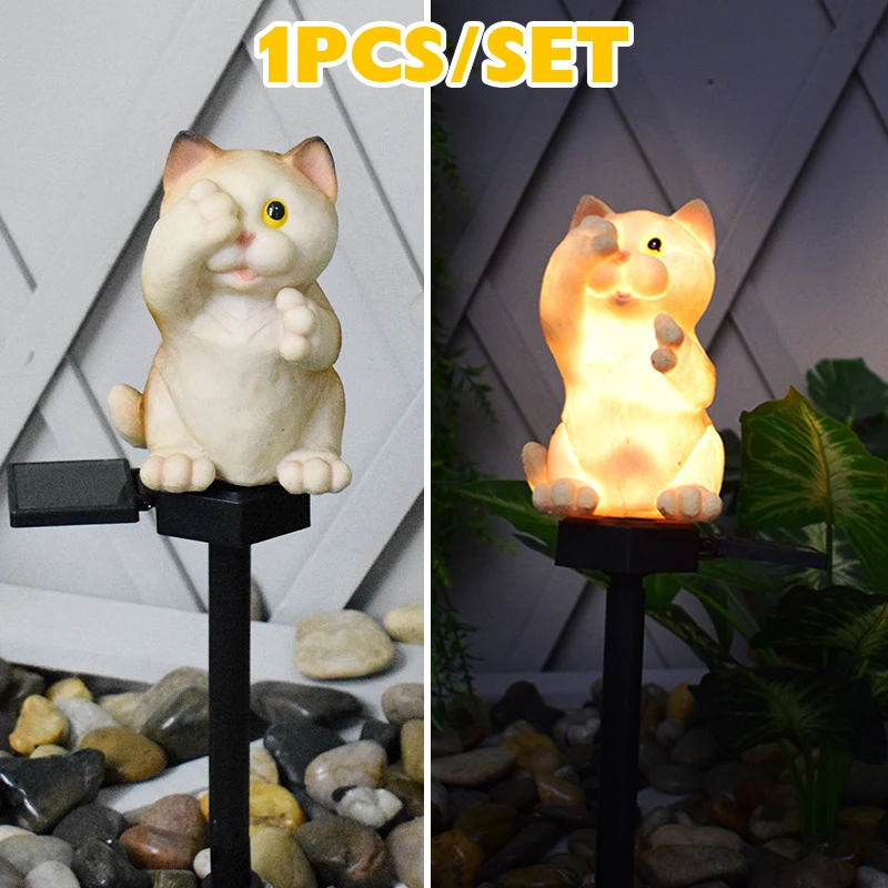 

Garden Solar Light Outdoor Decorations Resin Cat LED Waterproof Landscape Party Cute cat light Garden Solar Light GQ