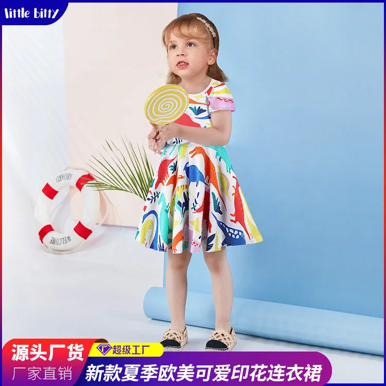 

Little Bitty New dress European and American style girl's skirt spot wholesale knitted girl's dress flower girl dresses
