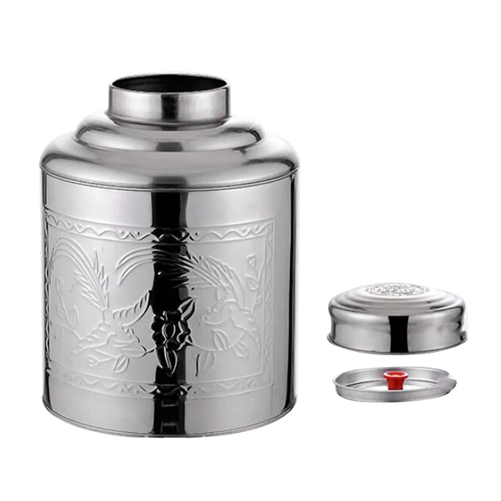 Tea Caddy Storage Jars Lids Loose Leaf Tea Tin Containers Metal Box Tea Tin Canister Stainless Steel Tea Storage Container