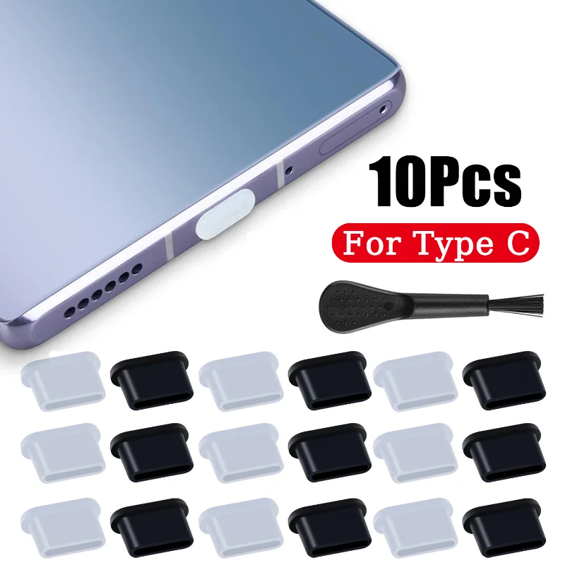 

10pcs Type C Dust Plug Silicone Anti Dust Stoper for USB C Device Dust Cover for Samsung Xiaomi Phone Charging Port Protectors