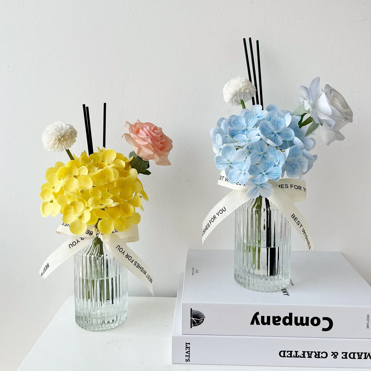 

Artificial Flowers With A Bottle Air Freshener Glass Vase Garden Room Decor Wedding Bridal Home Decoration Mothers Day Gifts