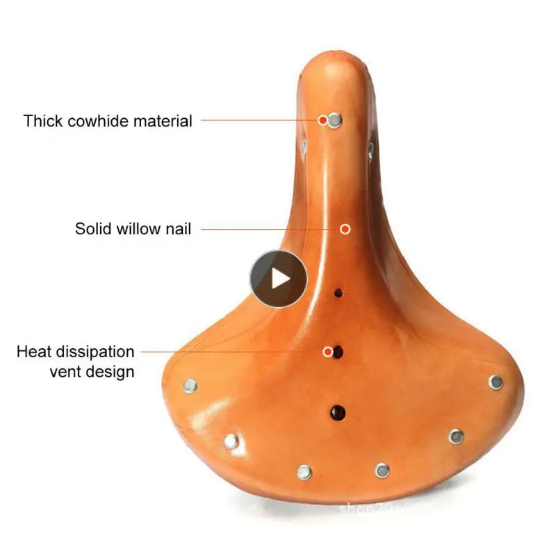 

Bicycle Seat Fashionable Waterproof Leather Bicycle Saddle Vintage Three Spring Saddle Cowhide Saddle Seat Bicycle Seat Cushion