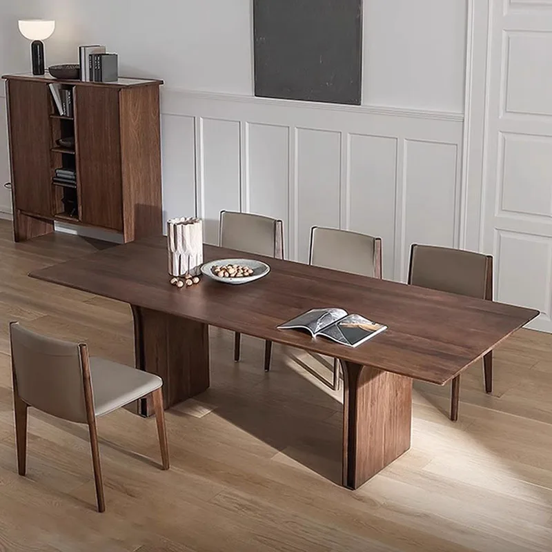 Деревянный обеденный стол дизайнерская кофейная прямоугольная мебель для дома