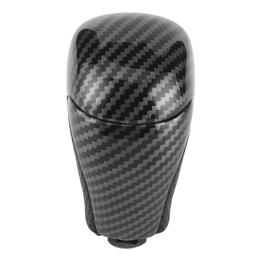 

Carbon Fiber Style Car Shift Knob Perforated Leather Gear Shifter Head Fit For Highlander Tacoma Land Cruiser Prado