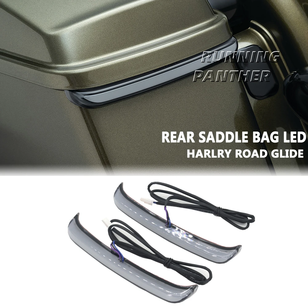 Фото Для Harley Touring Road King Street Glide FLHR CVO мотоциклетный дымовой Tracer задняя седельная сумка светодиодные поворотные/стоп-сигналы 2014+ №1