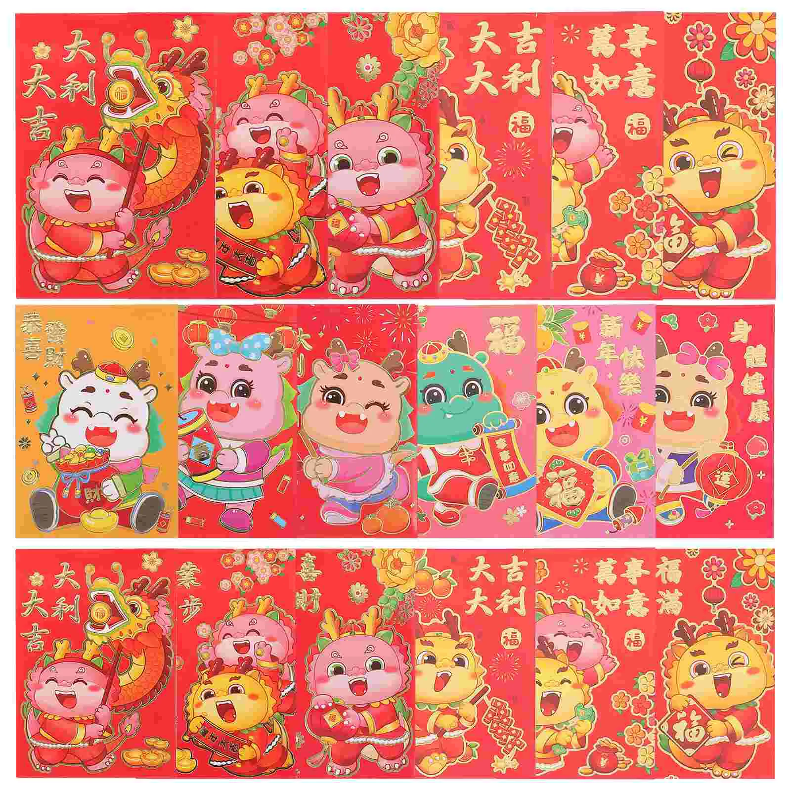 

Spring Festival Money Pouches Lucky Money Bags New Year Party Red Packets Cartoon Packets Chinese Dragon Envelope HongBao