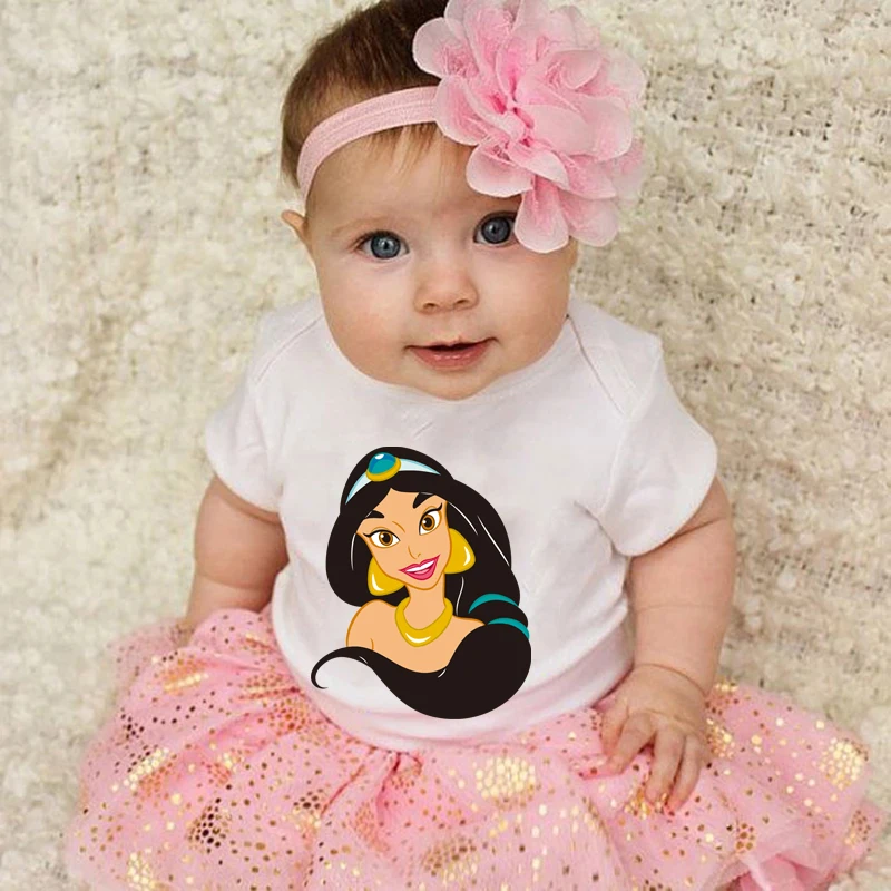 

Disney Princess Korean Baby Clothes Newborn Baby Girl Romper Cute the Princess Series Print Fashion Baby Girl Cartoon Bodysuits