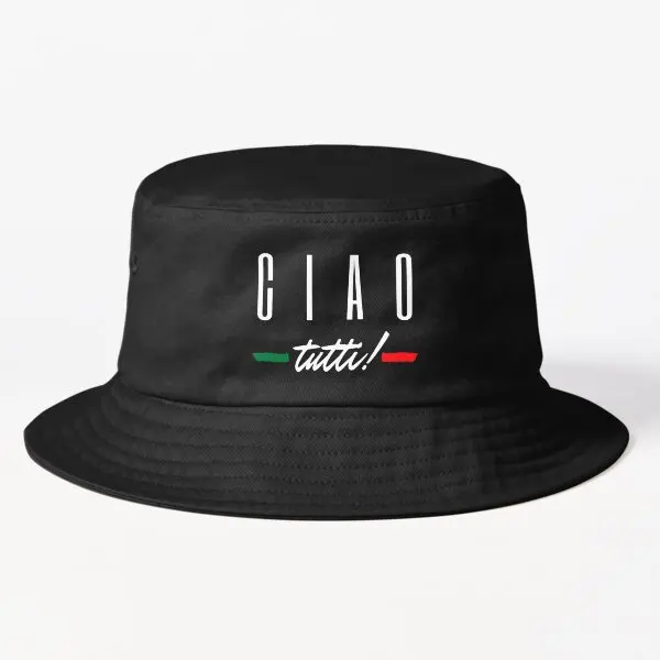 

Ciao Tutti Italian o All Bucket Ha Bucket Hat Black Solid Color Mens Fishermen Caps Fish Boys Women Sun Hip Hop Cheapu Casual