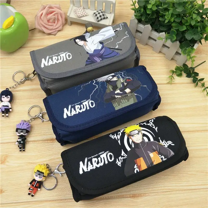 Naruto Naruto Sasuke anime peripheral high-value large-capacity pencil case stationery box male and female students cartoon