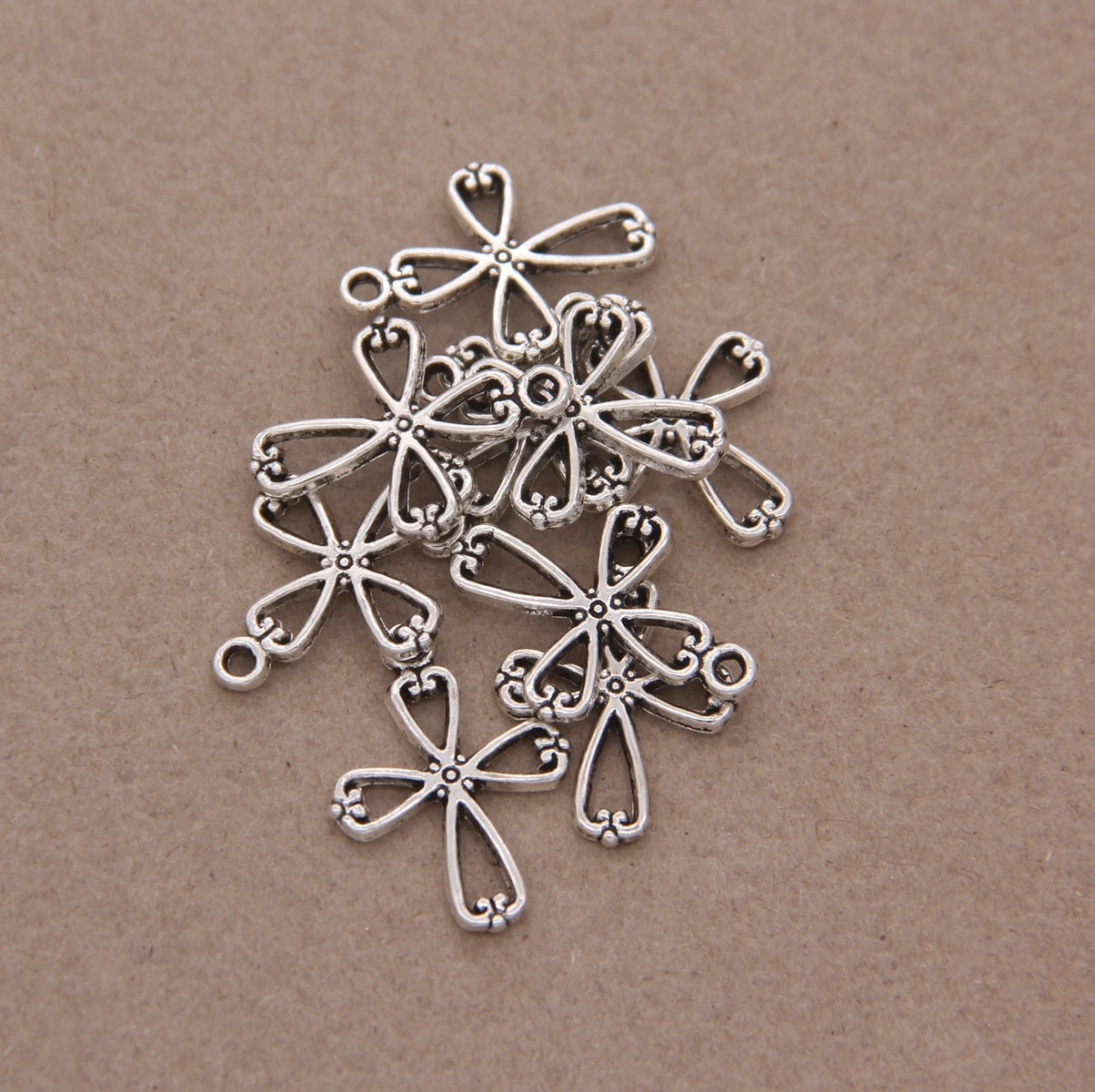 12 шт., серебряные аксессуары для браслетов и ожерелий 17x23 мм