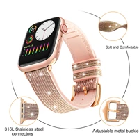 apple watch band 38mm 40mm 41mm 42mm 44mm 45mm sweatproof genuine leather and silicone band for iwatch series 7 6 5 4 3 2 1 se