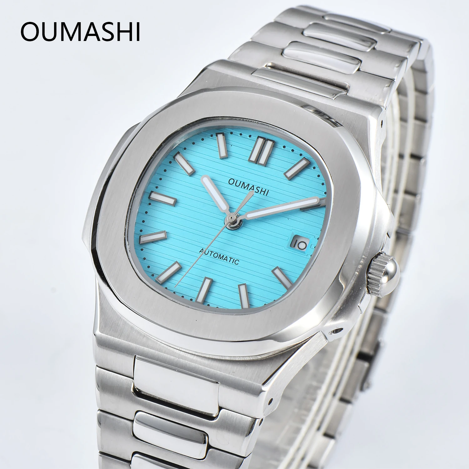 

Oumashi 41mm New Luxury Mens Watch Mechanical Wristwach Miyota 8215 Movement Top Brand Calendar Stainless Steel Sapphire Crystal