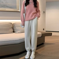 2022 new fashion trend off white womens sweatpants trouser korean spring and autumn winter loose chenille casual corduroy pants