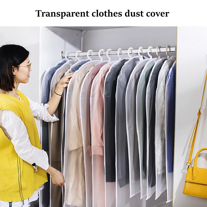 

5pcs Thickening transparent Clothing Covers Garment Suit Dress Jacket Clothes Dustproof Cover Protector Travel Bag Dust Cover