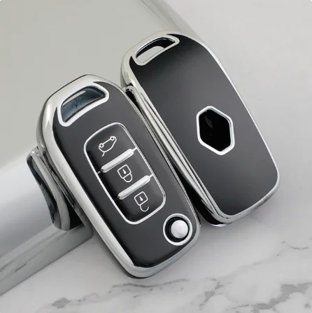

Для Renault Kadjar Captur Megane Sandero Stepway Logan Clio 5 Arkana 2020 2021, чехол из ТПУ для автомобильного откидного ключа, защитная крышка для ключей