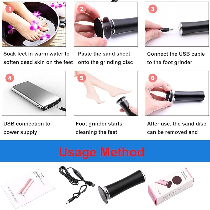 Электрический инструмент для педикюра удаления мозолей 60 шт. сменный шлифовки и