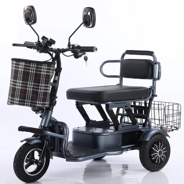 

China 3wheel Foldable Charge Power Mobility Scooter Adult Three Wheel Price Cheap Electric Tricycle For Adults Disabled