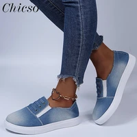 womens canvas shoes 2022 spring autumn new denim fabric ladies lace up casual shoes 35 43 large sized flat sport sneakers