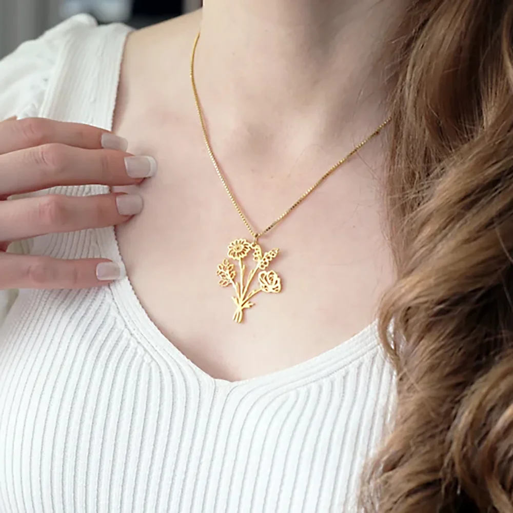 

Ожерелье из нержавеющей стали под заказ с изображением месяца рождения