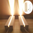 Деревянное основание для светодиодной лампы с USB-кабелем, ночник, 3D основа для светодиодной лампы, длинная акриловая основа для деревянной лампы сделай сам