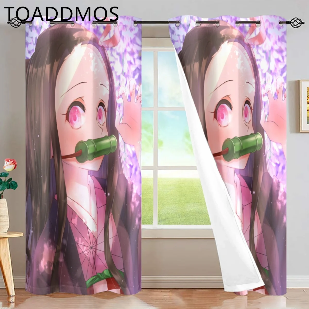 

Занавеска TOADDMOS с 3D рисунком рассекающего демонов, штора Блэкаут с персонажами из аниме, с перфорацией для гостиной и дома