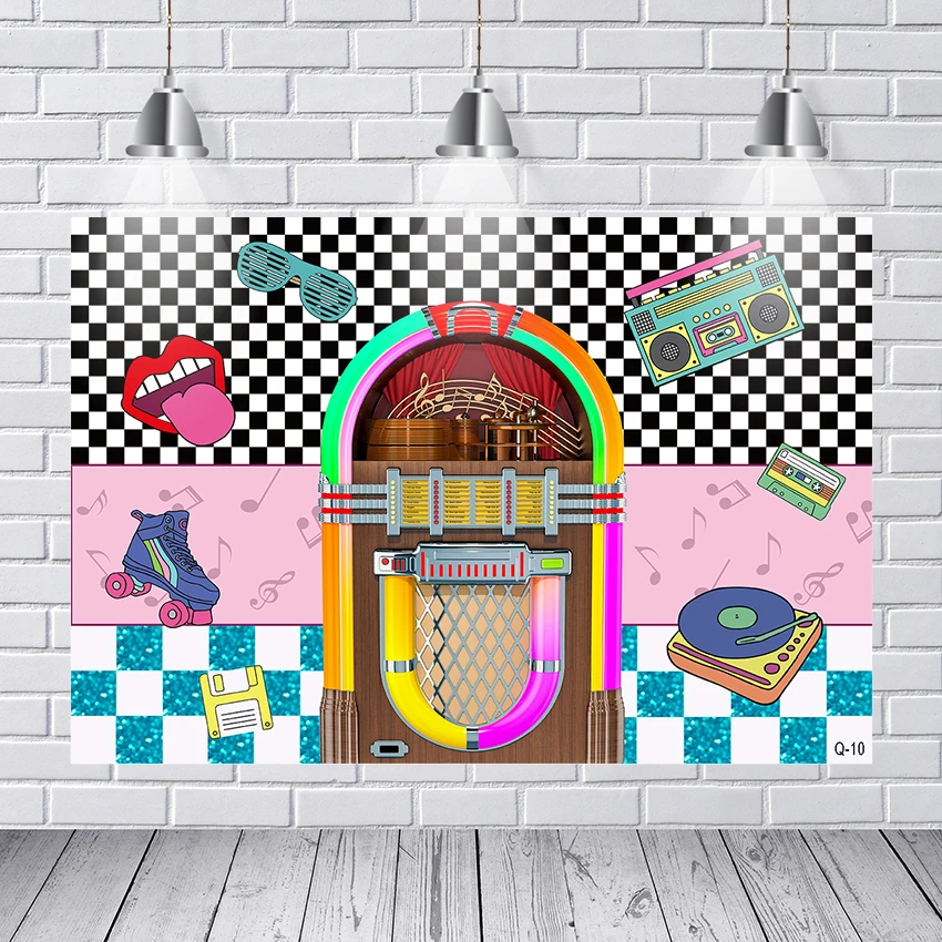 

Back To 50s Photography Backdrop for Birthday Rock Roll Party 1950s Soda Shop Photo Retro Diner Time Party Decor Background