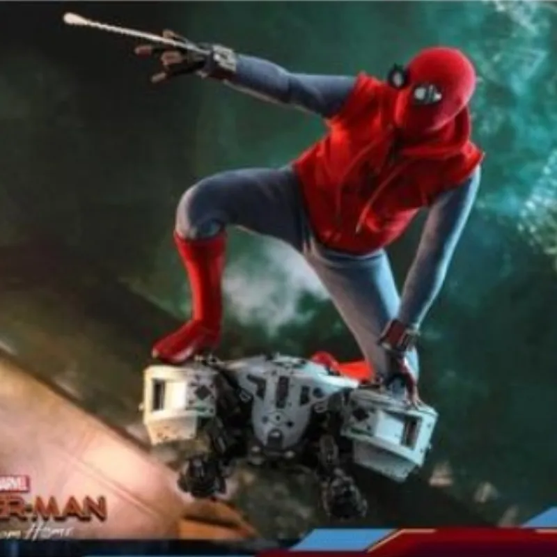

Spider Man Anime Action Figures Original Hottoys Ht 1/6 Mms552 Spider Man: Far From Home Homemade Suit Marvel Model Toys Gift