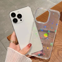 hearts love transparent clear case for iphone 13 11 pro max 12 mini soft cute tpu colorful laser cover holographic flower cases