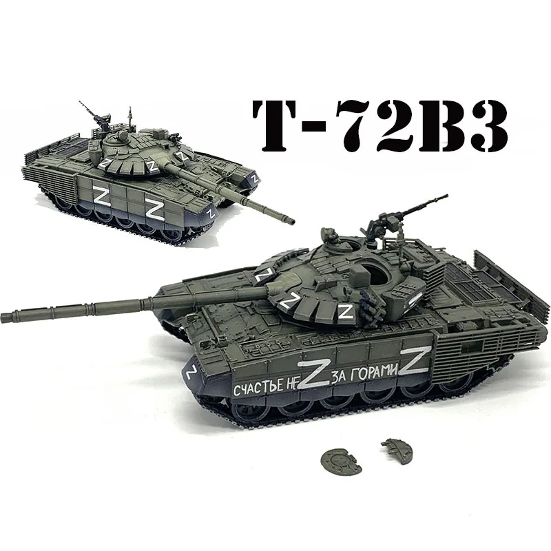 

Russia Special Operations Z T-72B3 T72 Main Battle Tank 1/72 Scale Finished Military Model Diecast Toy Collectible Boys Toys