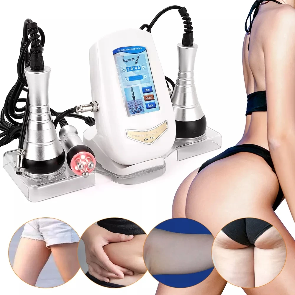 

3 In 1 40K Cavitation Machine Ultrasonic Body Slimming Beauty Machine Lipo Mini RF Fat Burning Face Care Skin Tightening Device