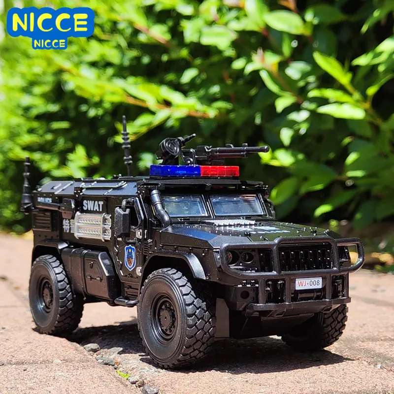 

Nicce 1:32 Tiger Armored Vehicle Model Typhoon Special Police Car Diecast Metal Alloy Model Car Collection Kids Toy Gifts