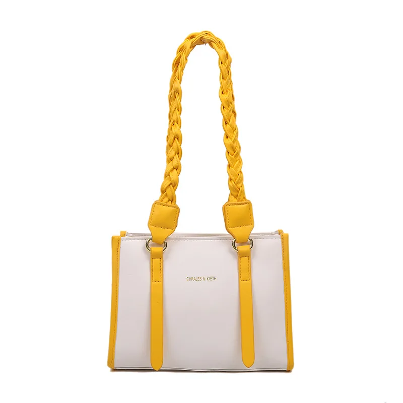 

Weave Shoulder Tote Bag Women's Bag 2022 Trend PU Fashion Leisure Luxury Designer Bags for Women Crossbody Handbag Splicing Bag