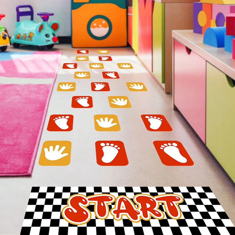 

Children Sports Game Hopscotch Digital Jumping Grid Floor Sticker PVC Preschool Educational Interactive Game Indoor Outdoor Toy