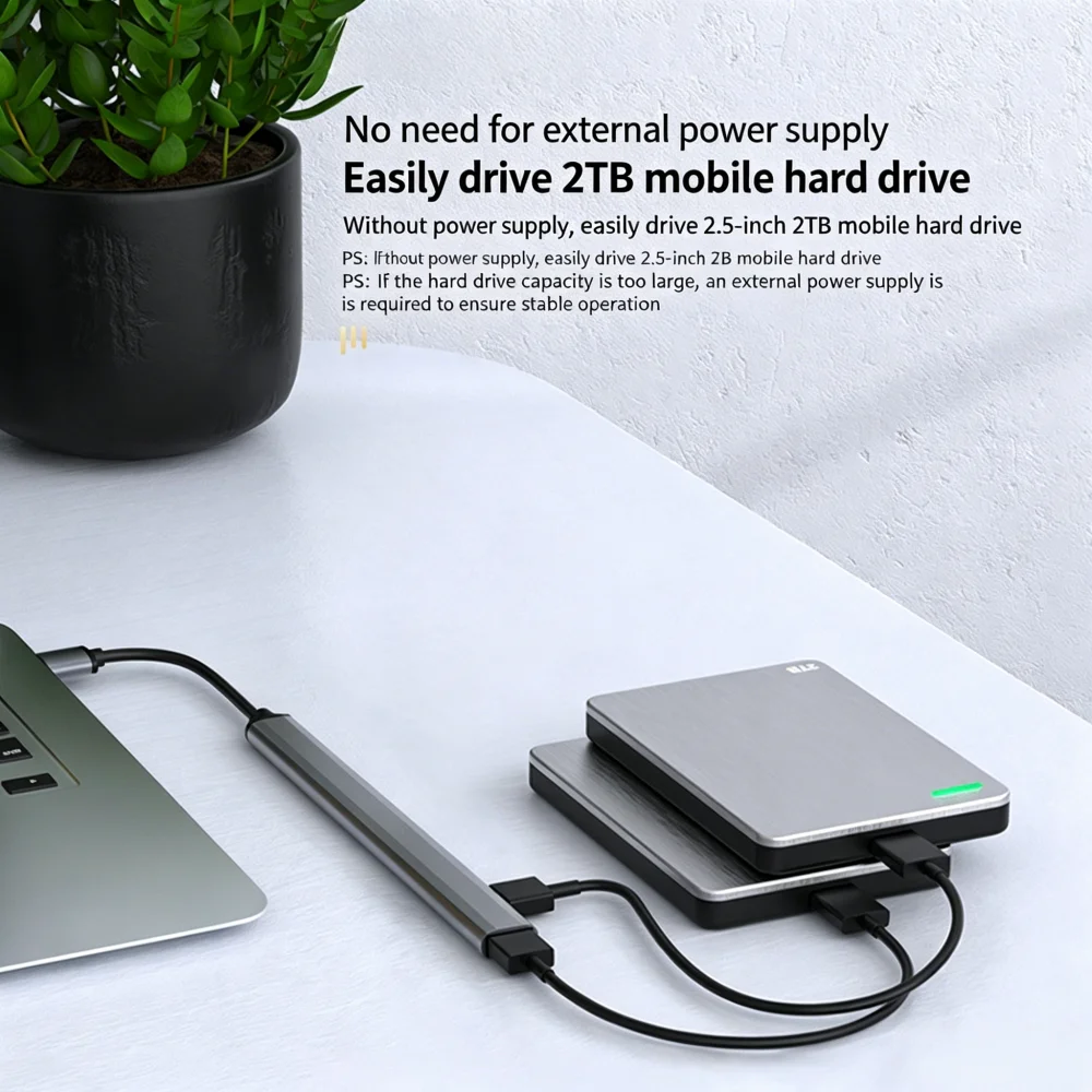 Фото USB-концентратор KEBIDUMEI USB 3.0, 5 Гбит/с, высокоскоростной, 7 портов, USB-C хаб, USB-разветвитель, мульти-удлинитель, OTG-адаптер для ПК, ноутбуков, Macbook Pro №3