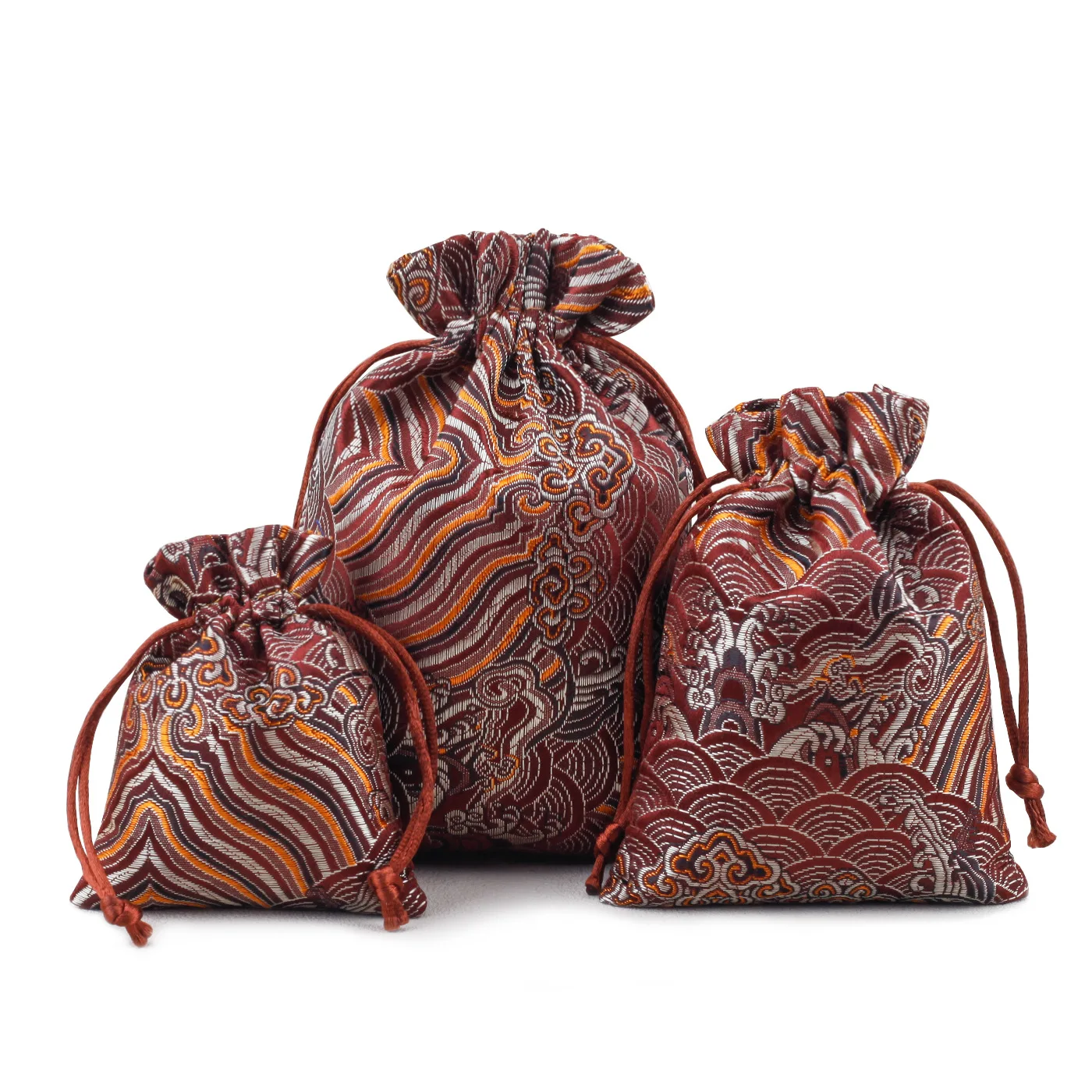 

Китайская винтажная упаковка для ювелирных изделий из парчи, шелковая сумка ручной работы с вышивкой на шнурке, свадебный подарочный пакет, мешочки для хранения ювелирных изделий