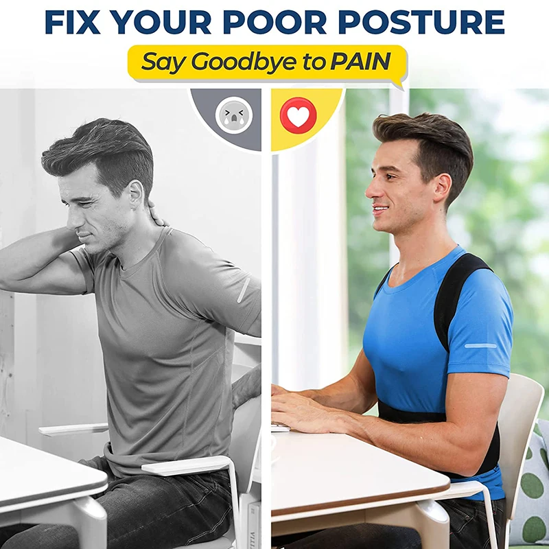 Posture Corrector Back Brace Clavicle Support Adjustable Back Trainer Unisex Correction Belt Lumbar Support Back Shaper Strap