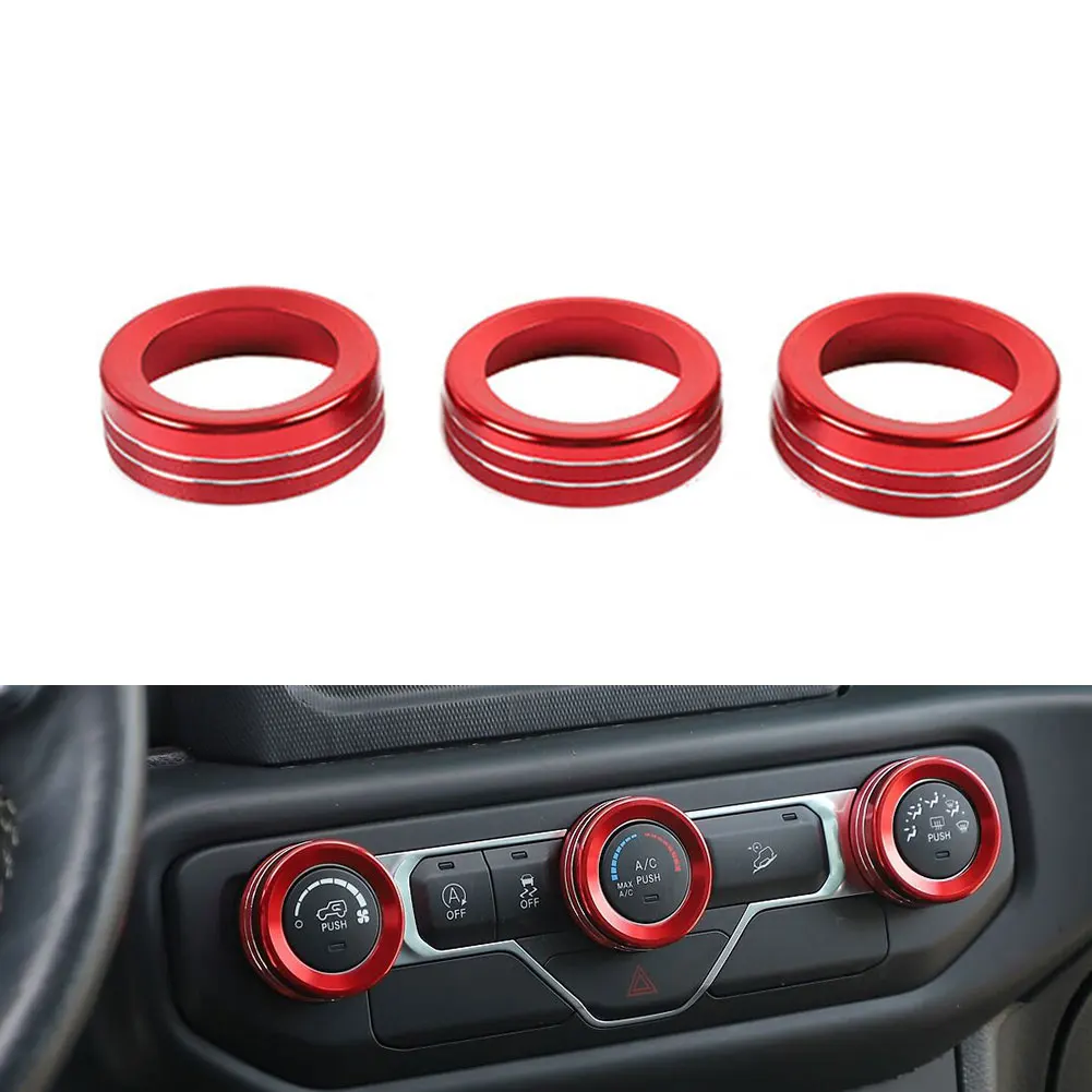 

Прочная крышка для ручки, отделочные кольца, запчасти, красная замена, 3 шт., кондиционер, алюминиевый сплав, защита от ржавчины, простота уст...