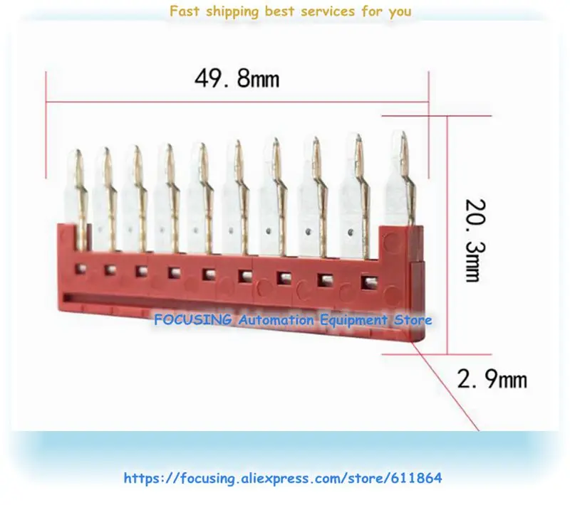 

10pcs/lot DSS2.5N-10P Plug-in Bridge Connector Guide Rail Terminal Strip Connector 10 Position Transverse Component Connector