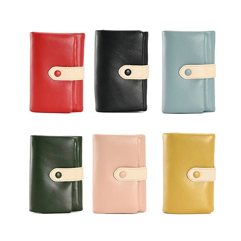 

Double-layer Women Wallet Large Capacity Leather Long Card Holder Wallet Clutch Purse High Quality Solid Color Simple Wallets