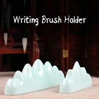 writing brush holder smooth surface jade like glossy portable chinese painting brush stand for home