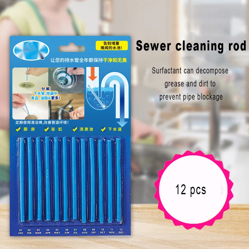Sewer Sewage Cleaning Agent Kitchen Sink Piping Unblocker Dish Drain Sticks Cleaners Rod Unclog Toilet Bathroom Washbasin Pipe images - 6