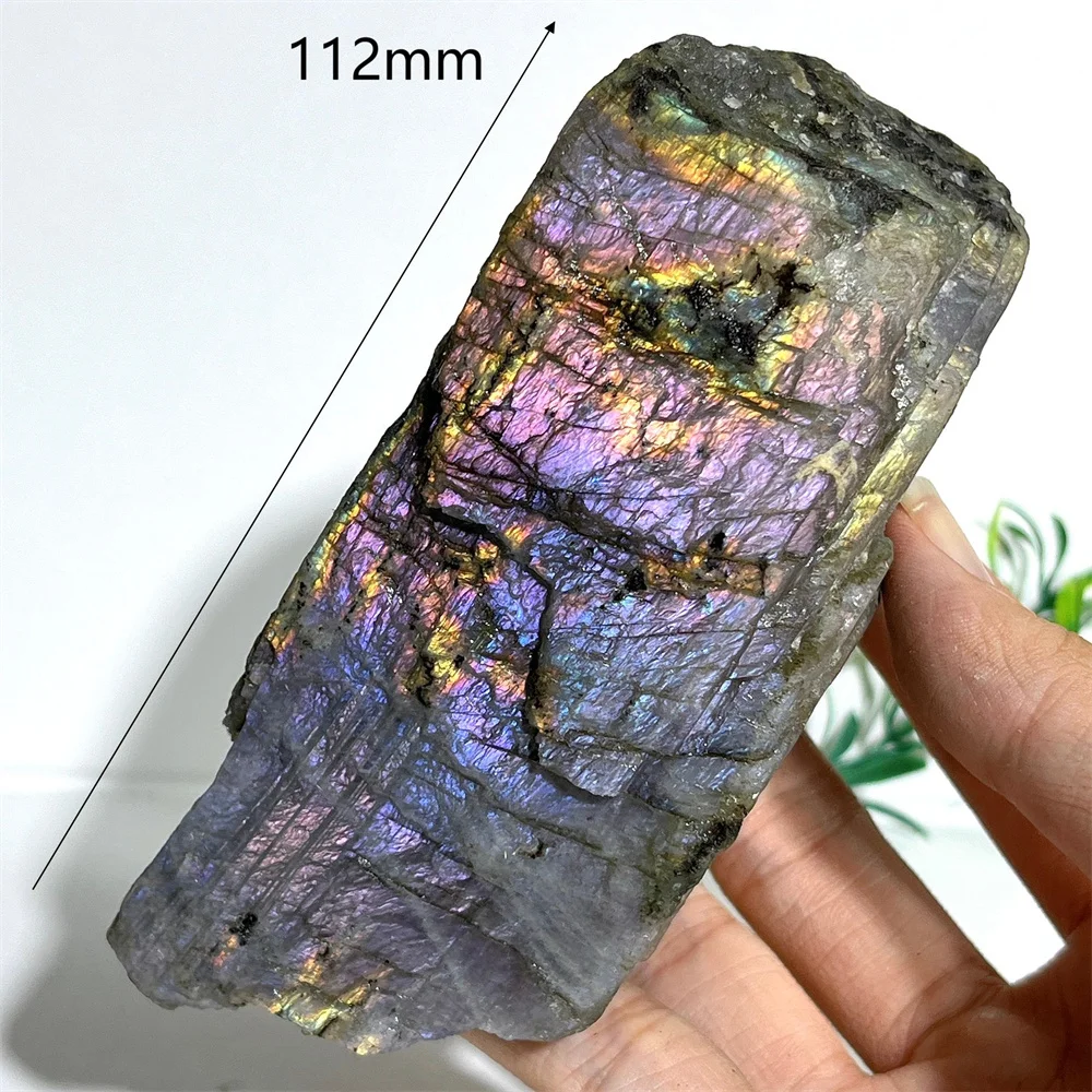 Кристальный натуральный лабрадорит образец драгоценный камень фиолетовый
