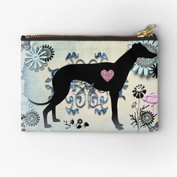 

Greyhound Sighthound Art Zipper Pouches Wallet Pocket Men Small Coin Cosmetic Bag Underwear Packaging Storage Panties Money