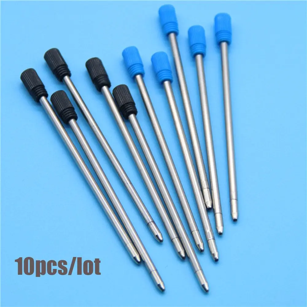 Стержни для шариковой ручки 10 шт./лот 0 5 мм металлические стержни с синими/черными