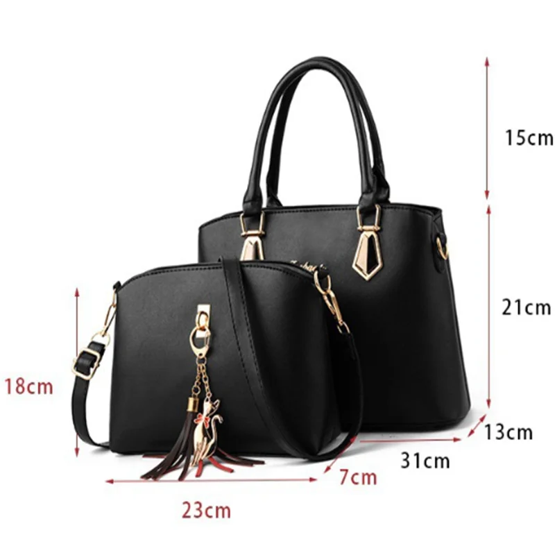 Fashion Luggage &Bags Women's Handbags Crossbody NEW Simple Shoulder Bag Large Capacity PU Casual 2 PiecesLadies Bolsos