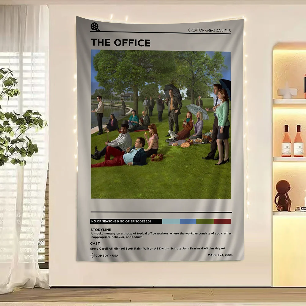 Винтажный Гобелен С Принтом Офисные Друзья Большой Настенный В Стиле Хиппи