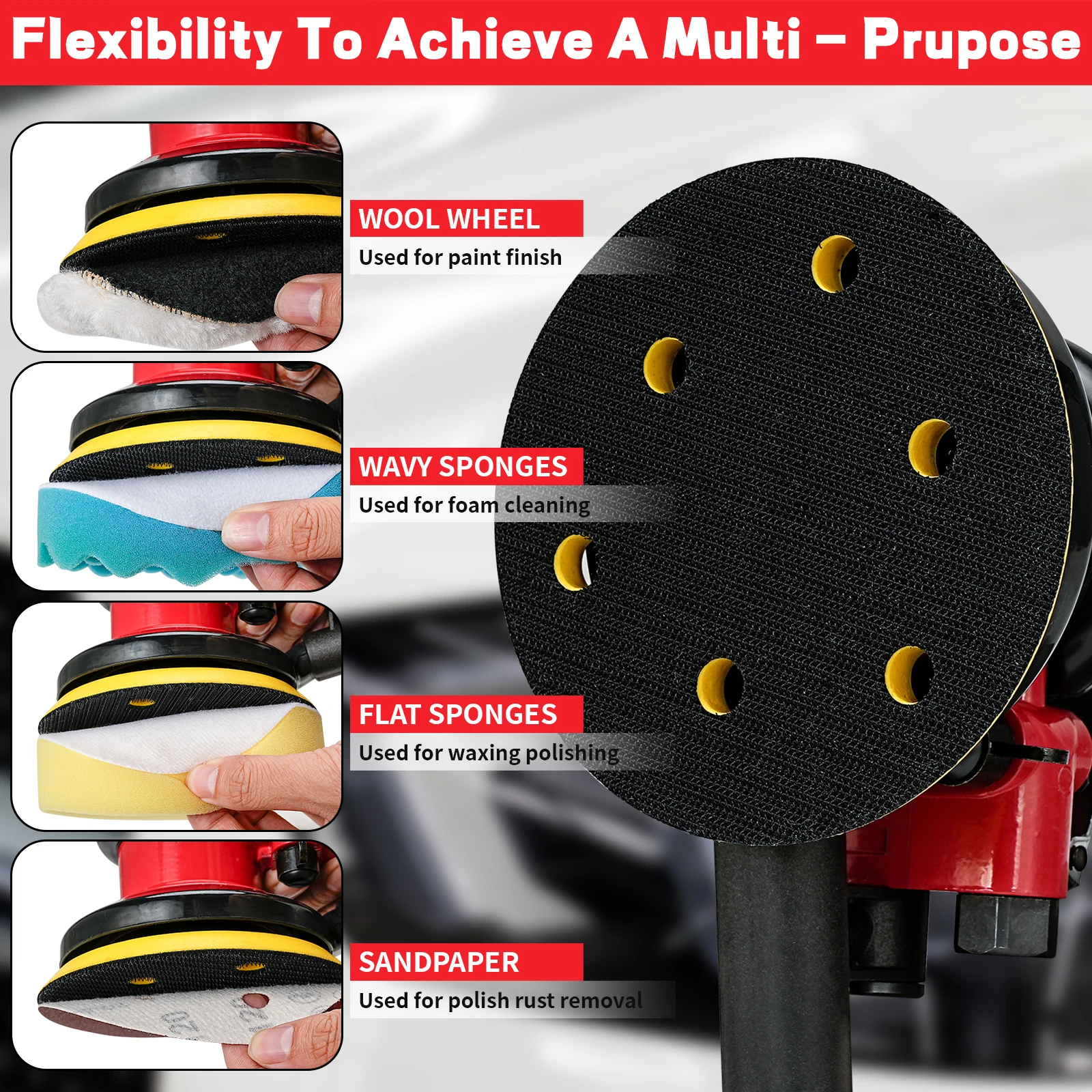 NuoDunco 5/6 дюймов воздушно-десантный полировальный станок вакуумный эксцентриковый